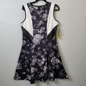 Prabal Gurung for Target black and white cotton fit and flare dress unlined